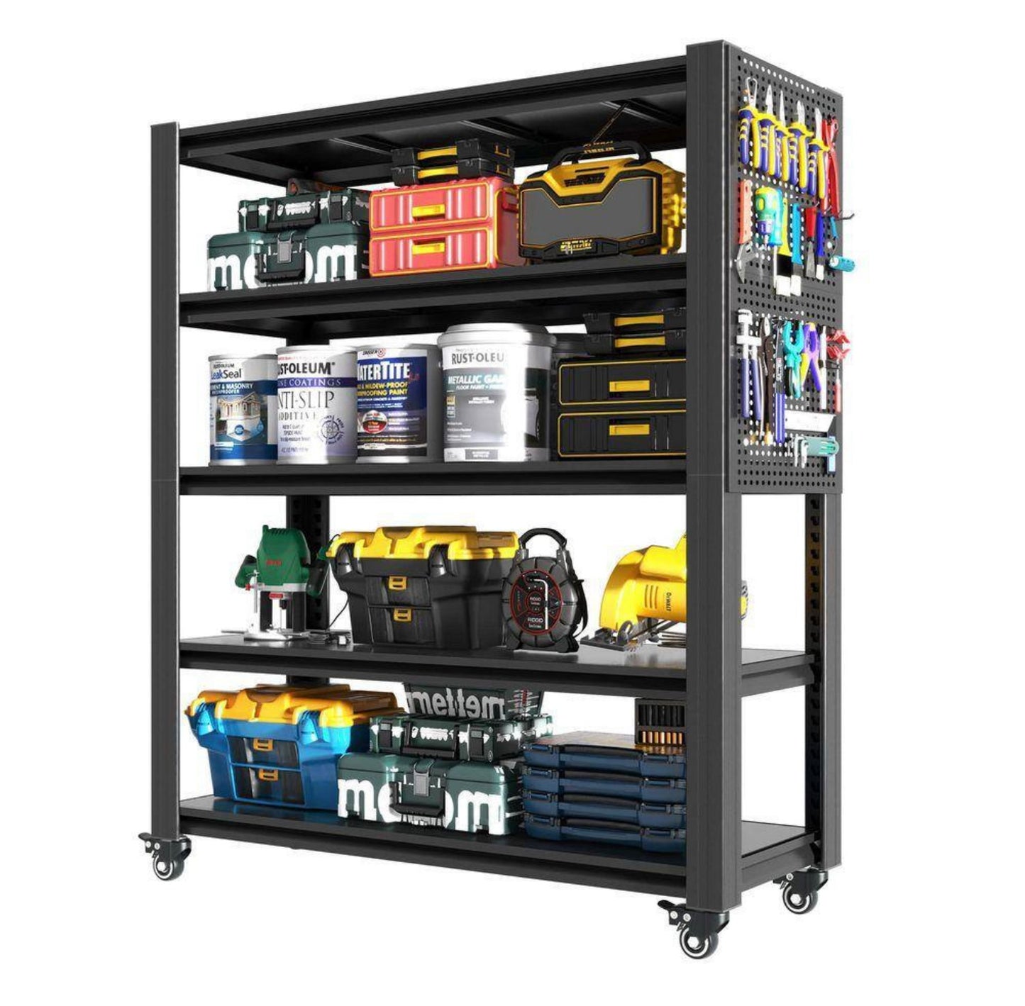 5 tier adjustable shelving in black