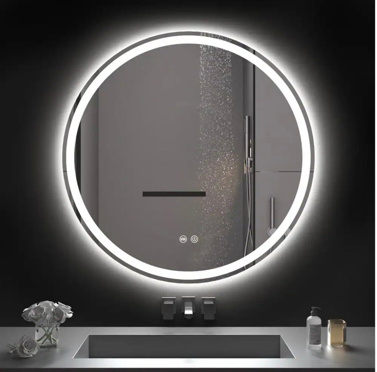 31" round LED mirror