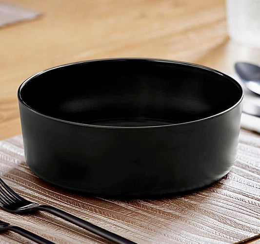 Dinner bowl set in charcoal black