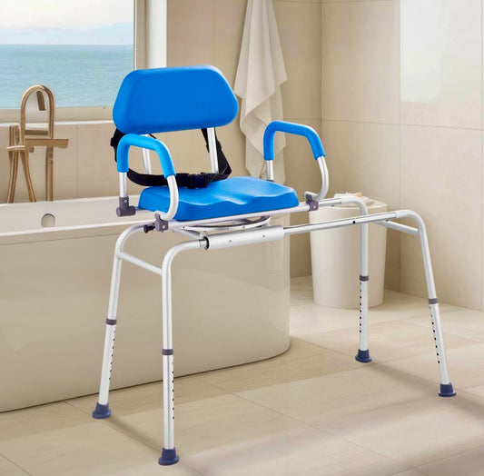 Sliding tub transfer bench