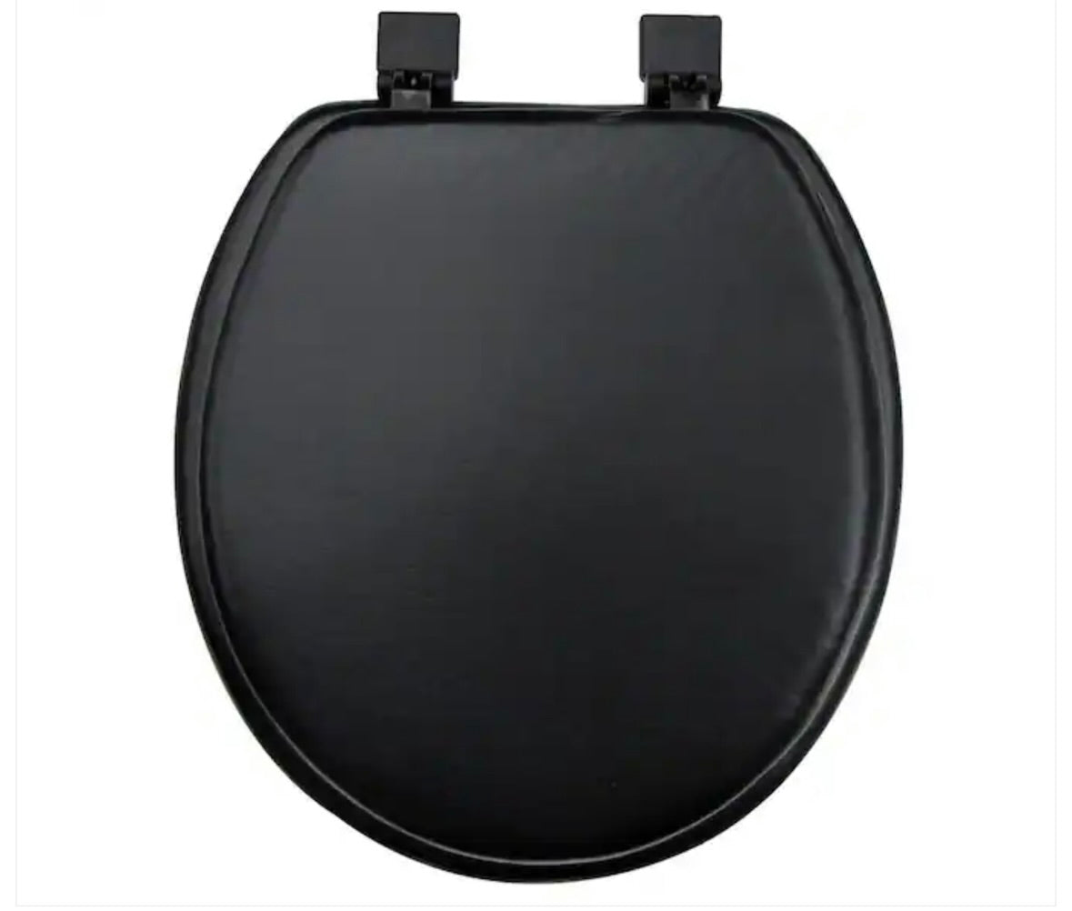 Ginsey round cushion toilet seat in black