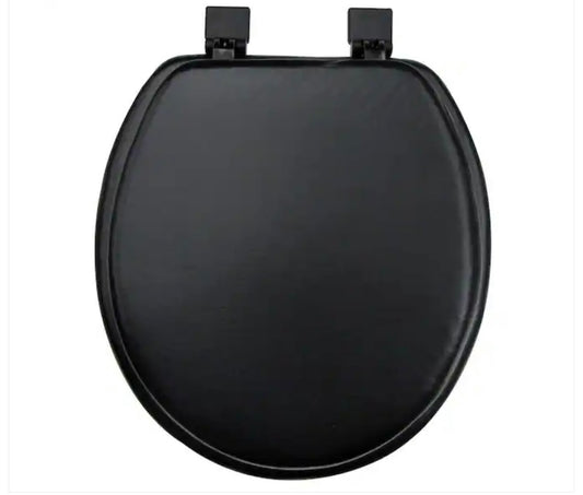 Ginsey round cushion toilet seat in black