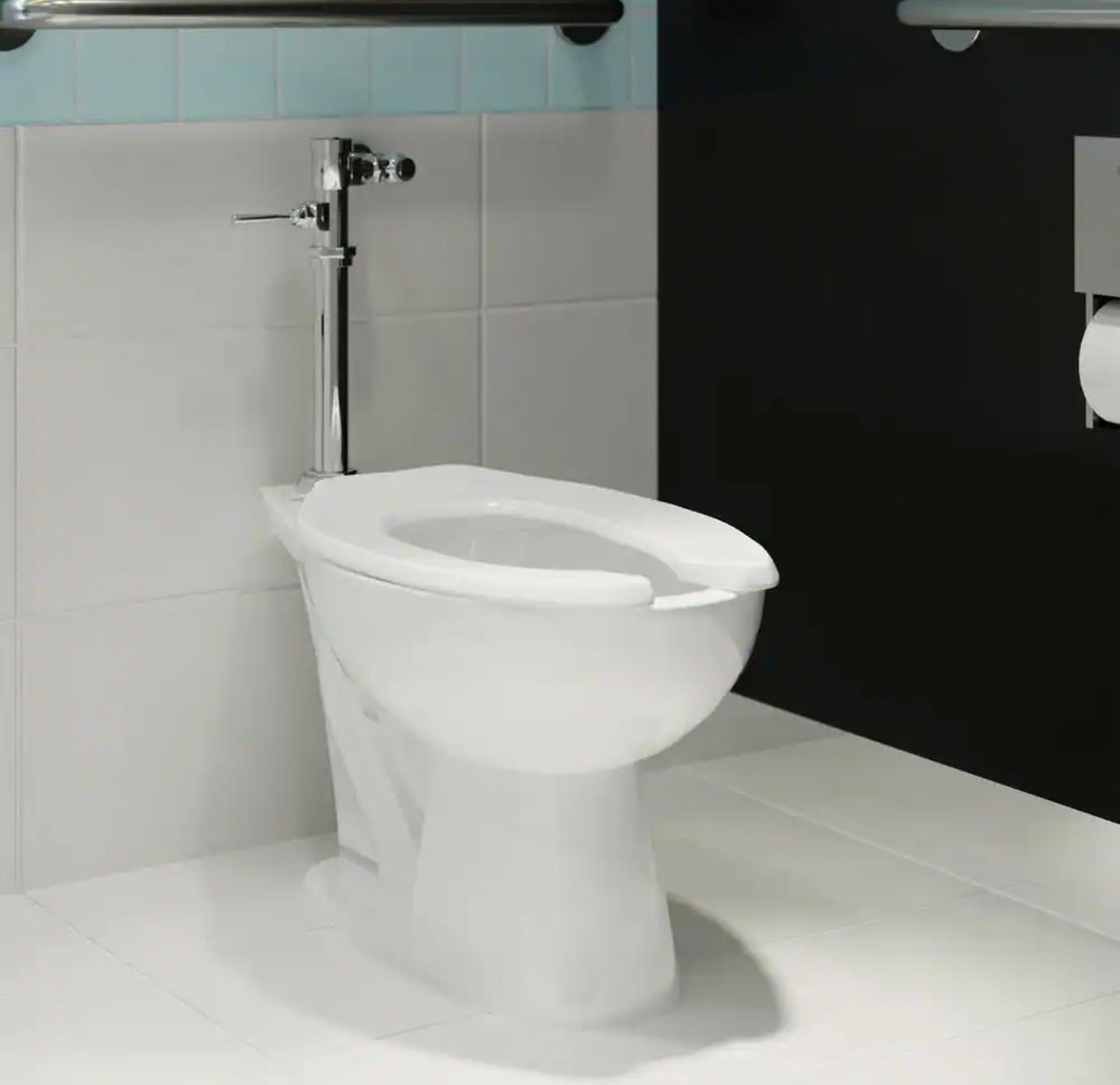 Commercial elongated toilet bowl