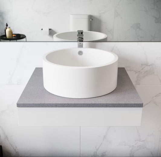 Monoco round vessel sink white