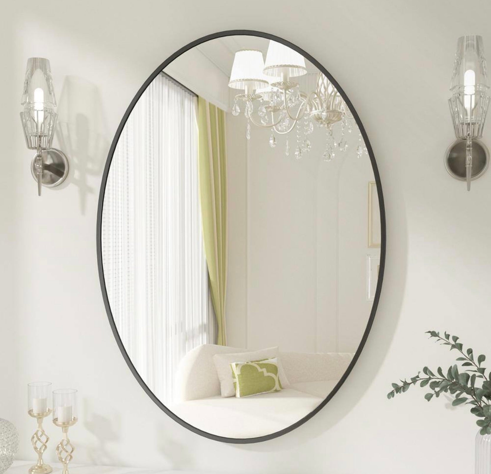 20x28 oval black mirror