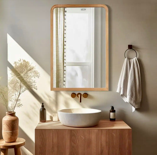 20"x30" Natural pine finish mirror