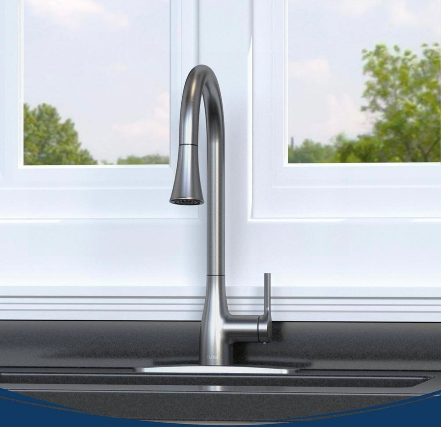 Single handle kitchen faucet brushed nickel