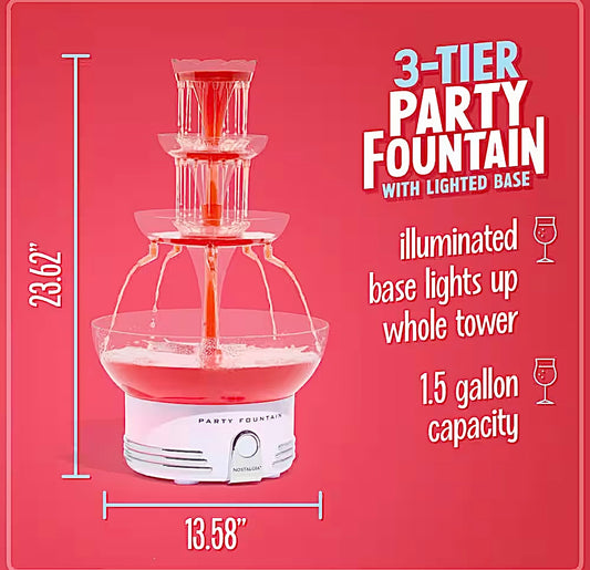 3 tier lighted drink fountain