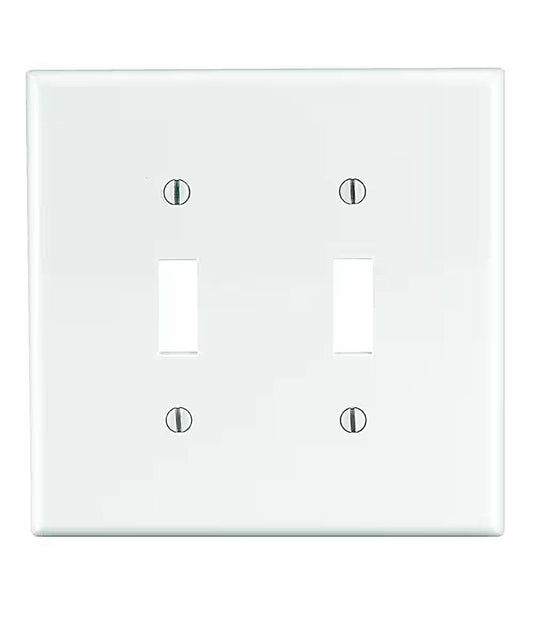2-gang white wall plate