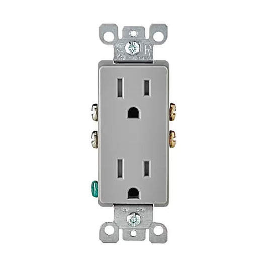 Duplex outlet in gray
