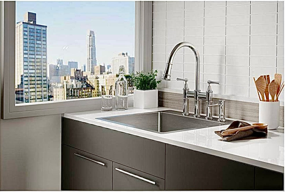 Crosstown 25" drop in/undermount kitchen sink