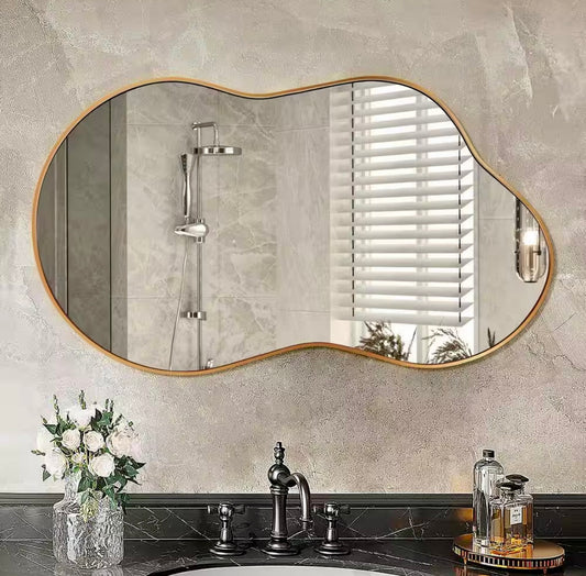 46x26 irregular gold mirror