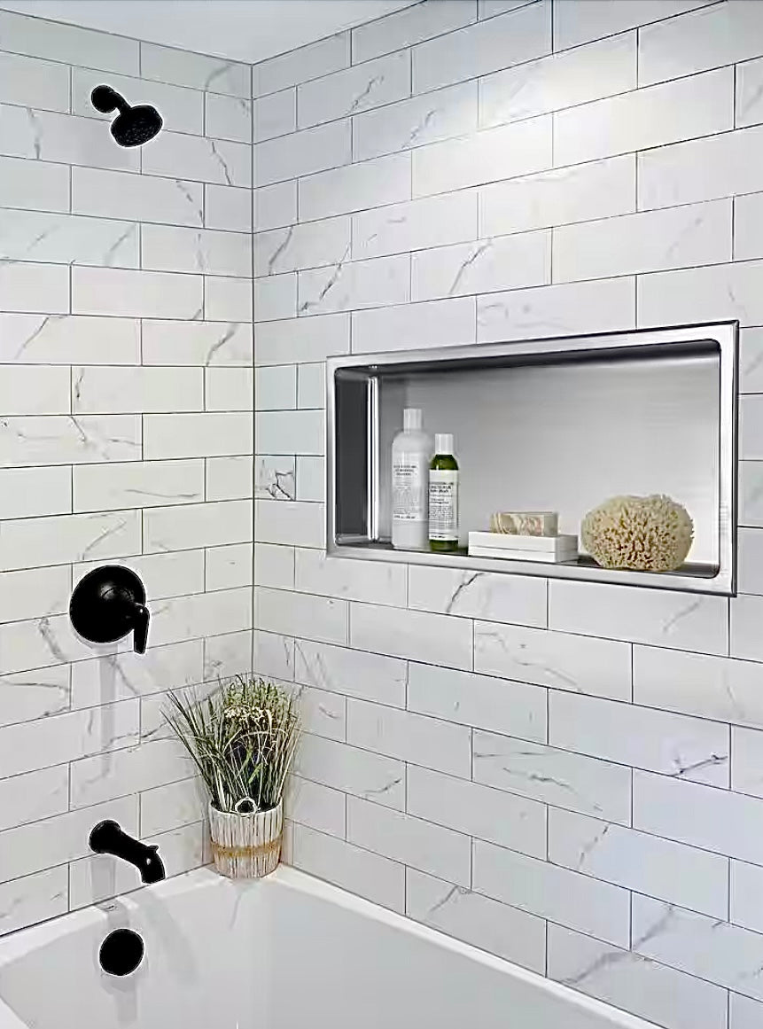 Single shower niche stainless steel