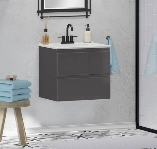 Crawley 24" gray floating vanity