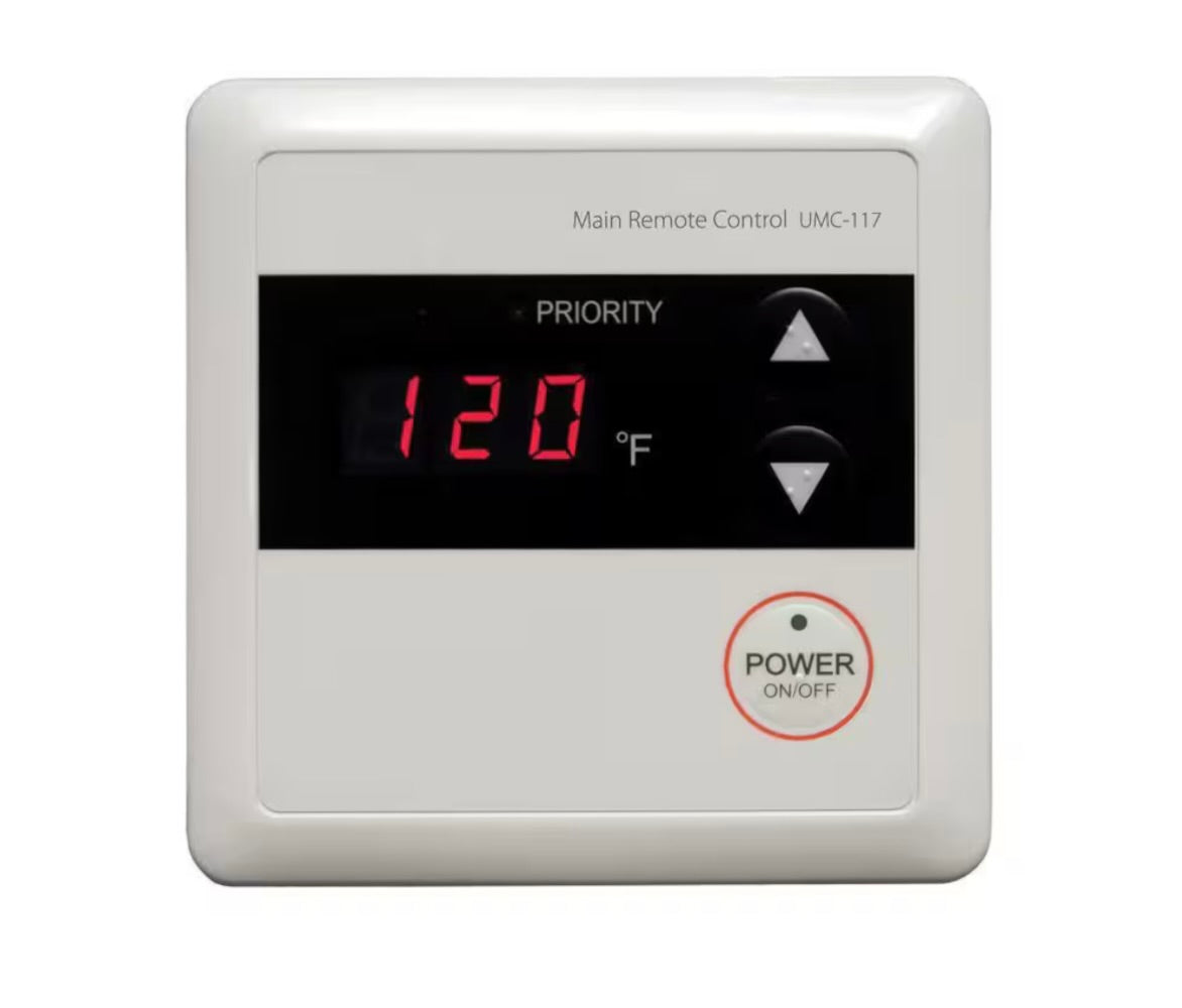 Residential tankless water heater remote control