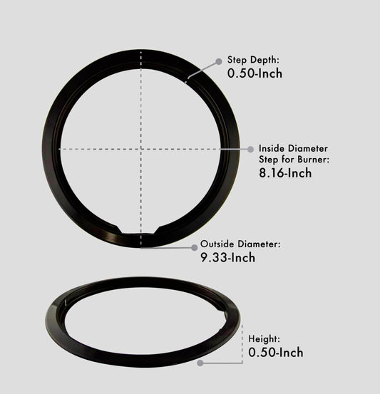 8" trim ring in black