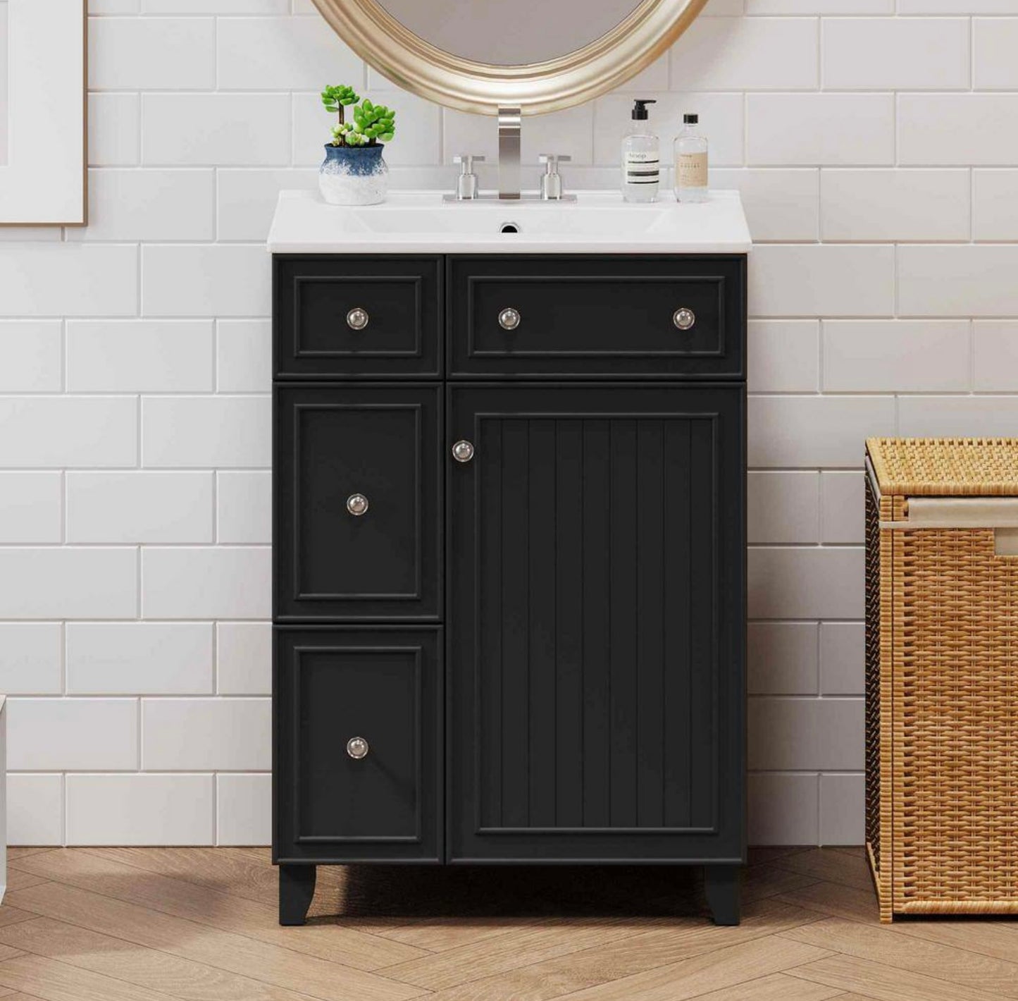 24" vanity in black