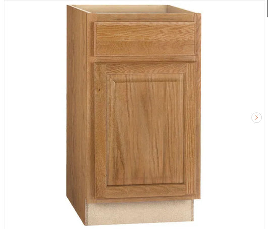 18" base cabinet in medium oak