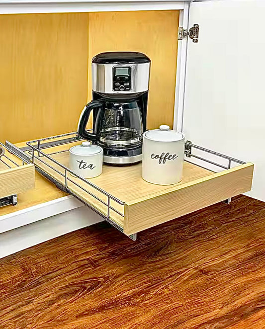 Slide out cabinet organizer