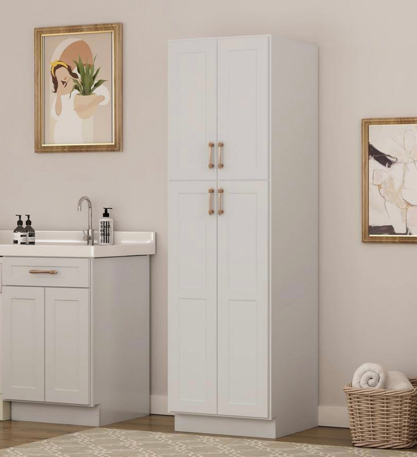 24"x84" pantry in dove