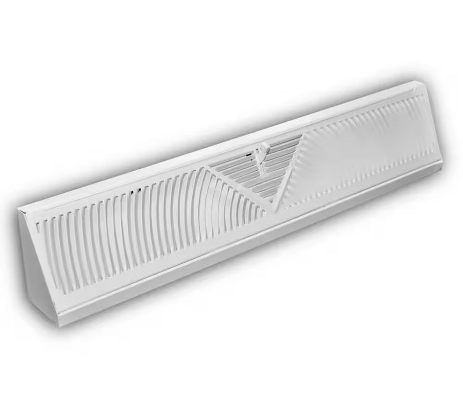 24 in 3-way steel baseboard diffuser supply in white