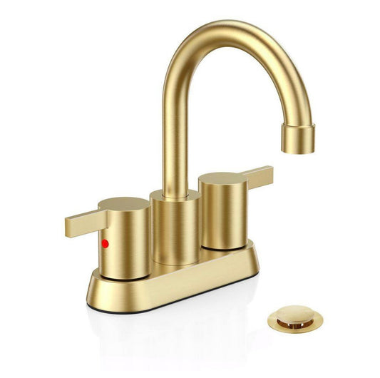 4" brushed gold bathroom faucet