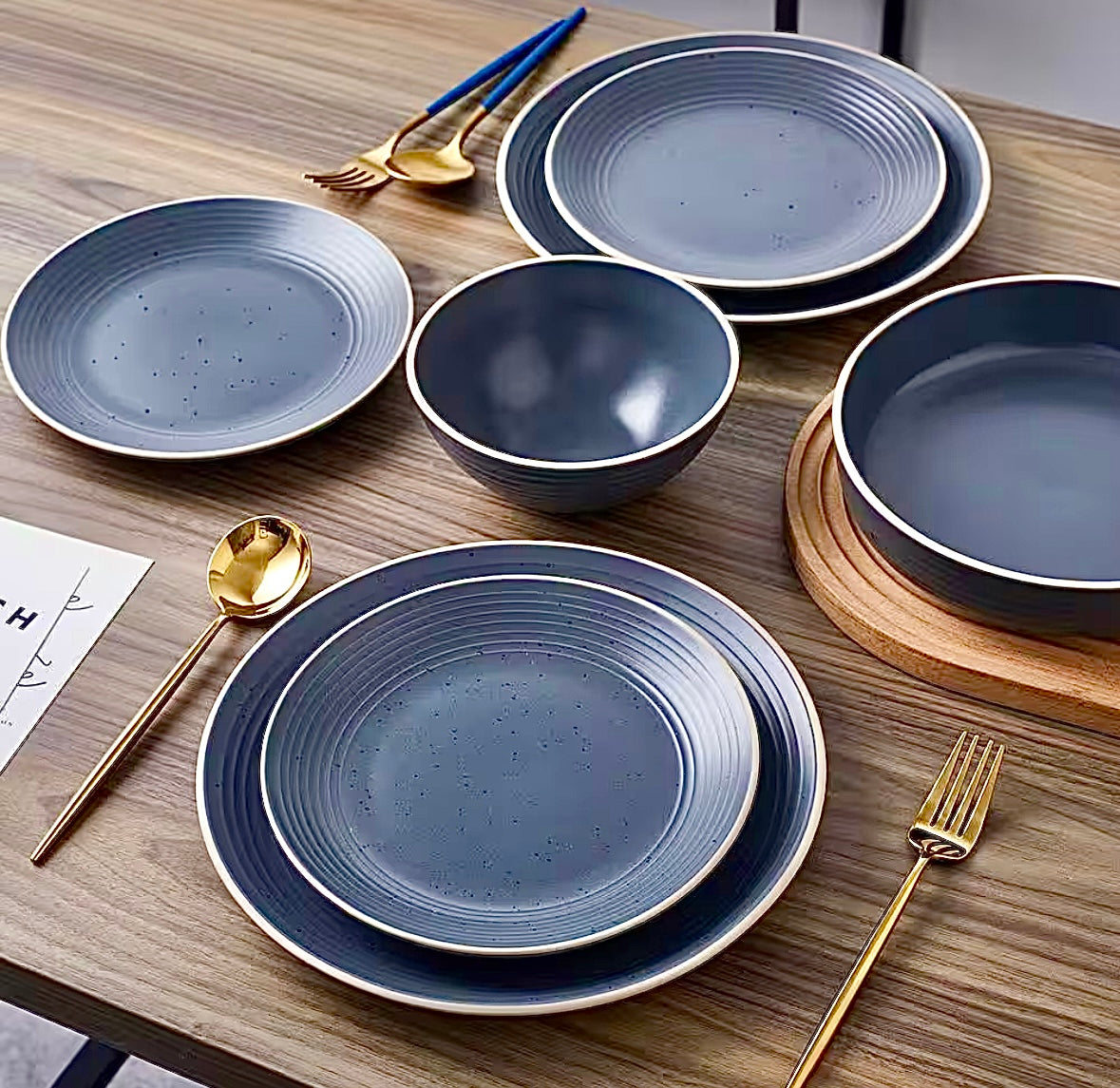 16 piece dinnerware set in charcoal