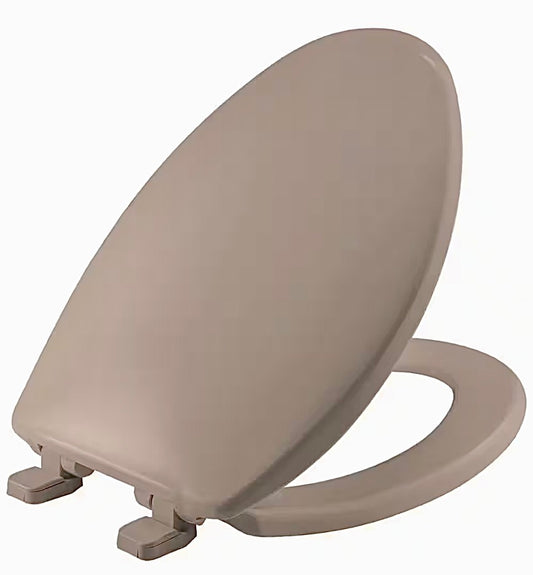 Bemis elongated plastic toilet seta in fawn beige
