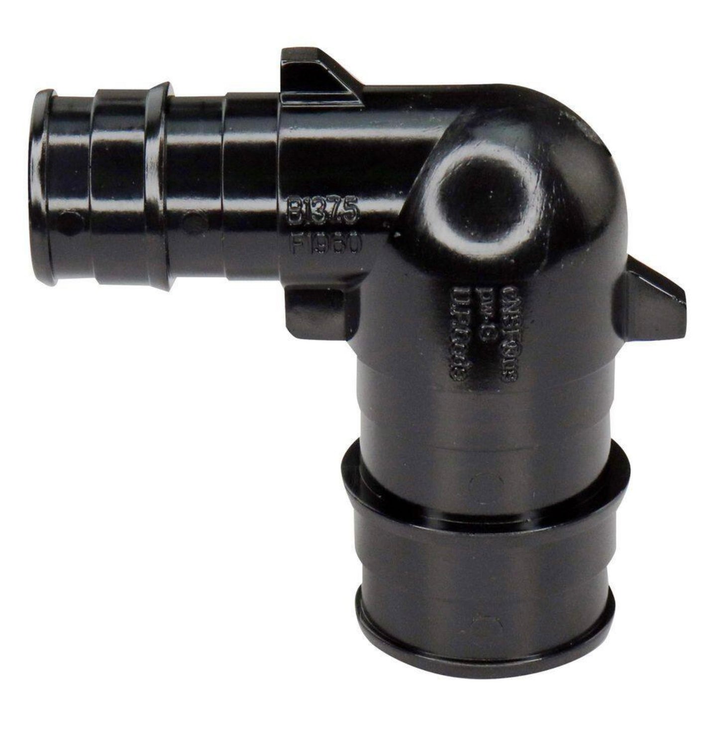 1/2 in x 3/4 in poly alloy PEX-A barb 90 degree elbow