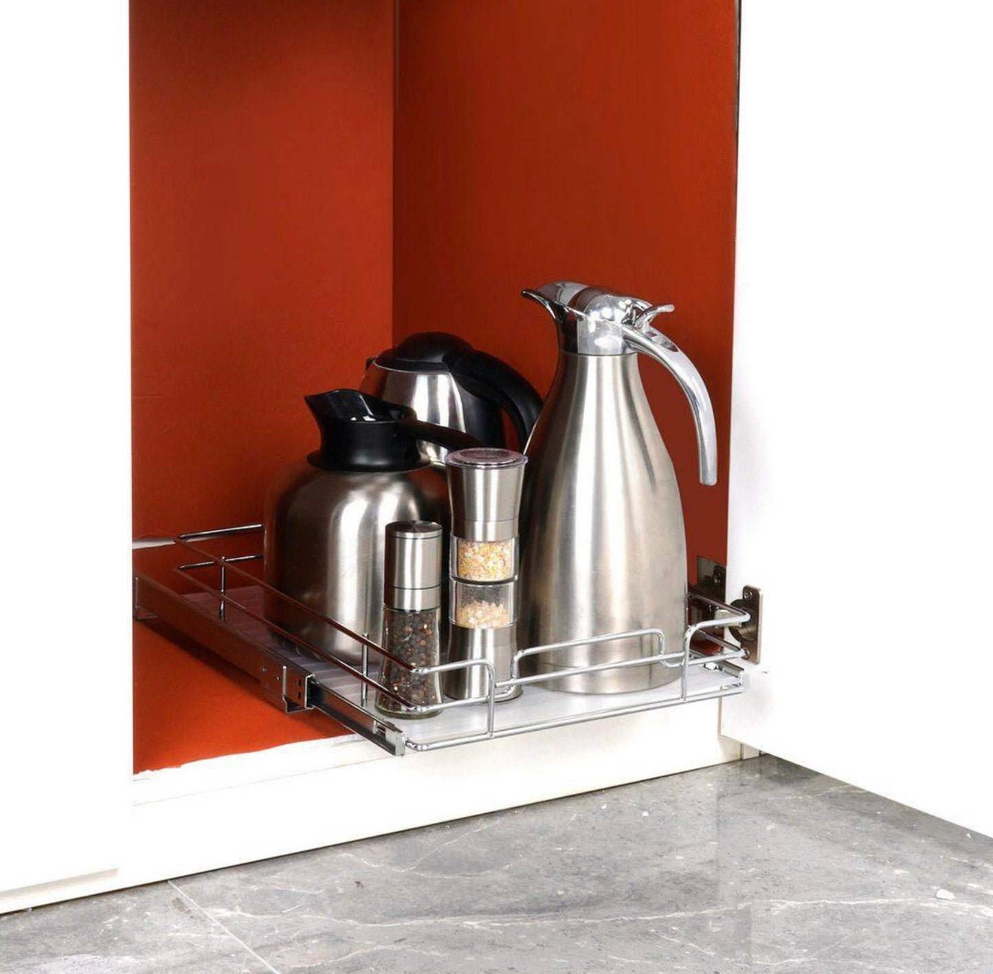 12.5 in W x 21 in D pull out cabinet organizer
