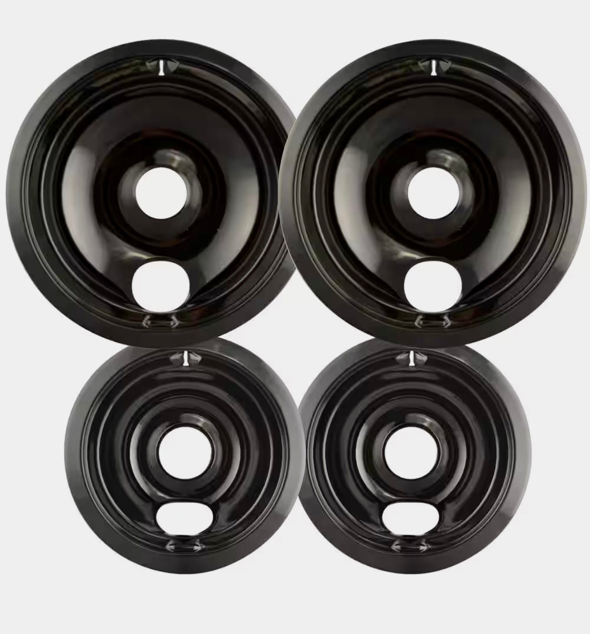 6" and 8" drip bowls in black