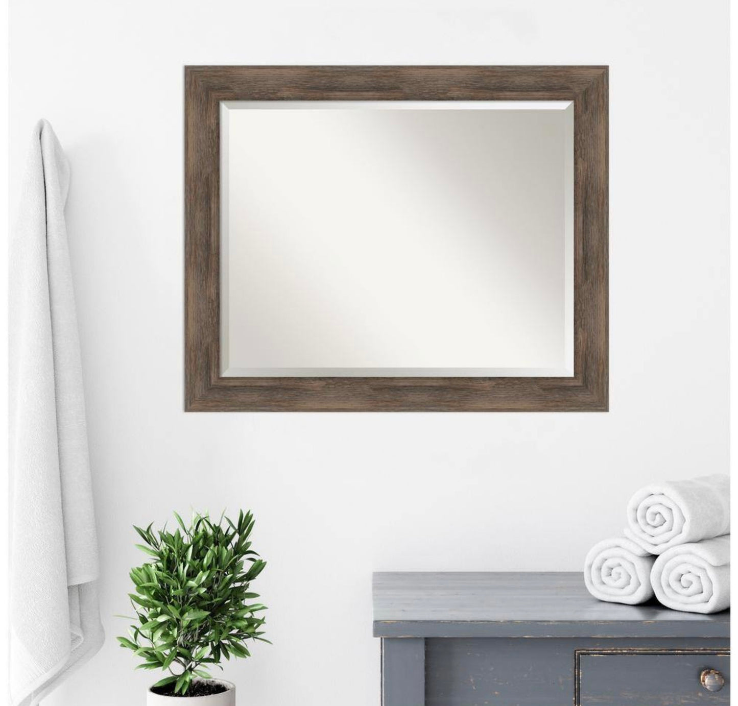 Hardwood mocha rustic mirror