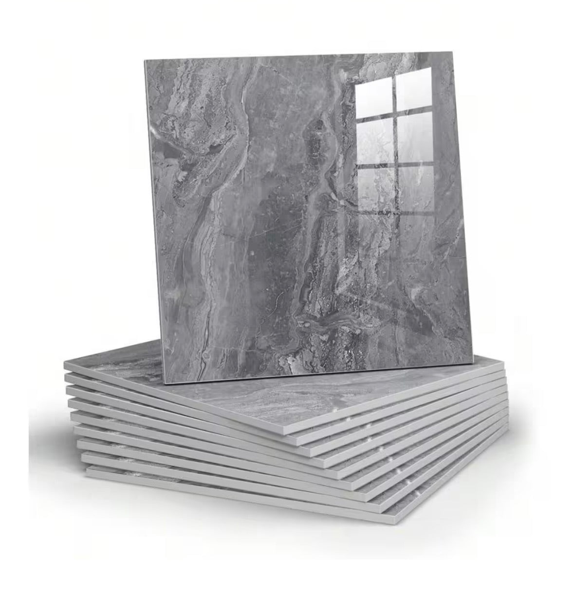 11.8" marble gray peel and stick tiles