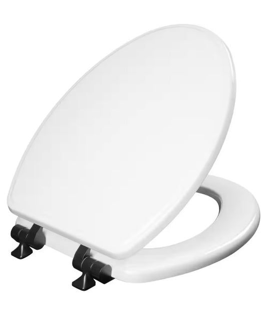Weston elongated white w/black hinges