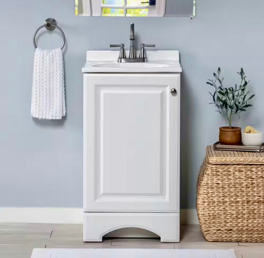 19" white vanity