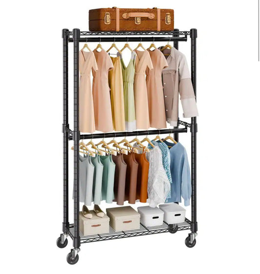 Heavy duty clothes rack black