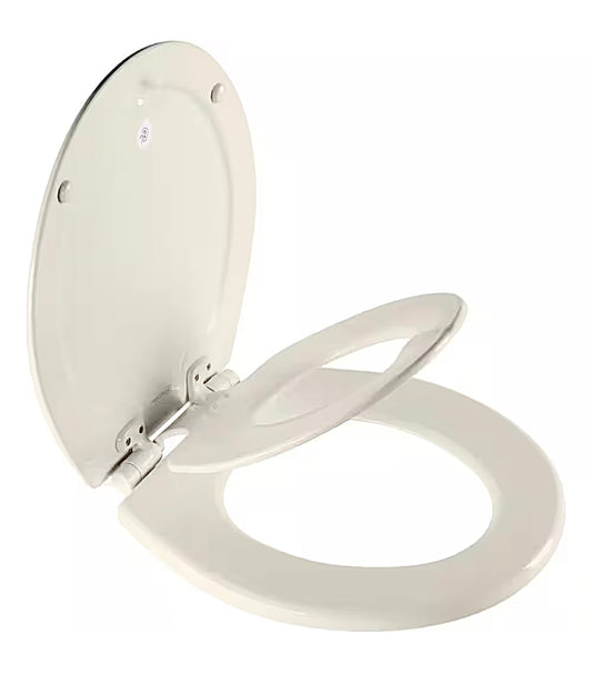 Bemis childrens potty training round wood toilet seat in biscuit