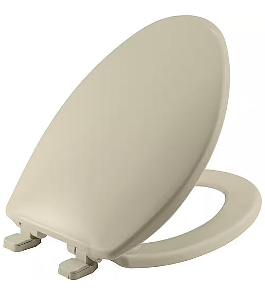 Bemis elongated plastic toilet seat in bone