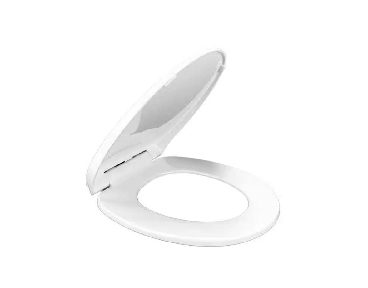 Elongated white toilet seat