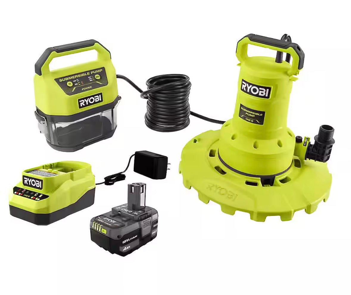 ONE+ 18V 1/6 hp. Submersible Pump with 4Ah Battery and Charger