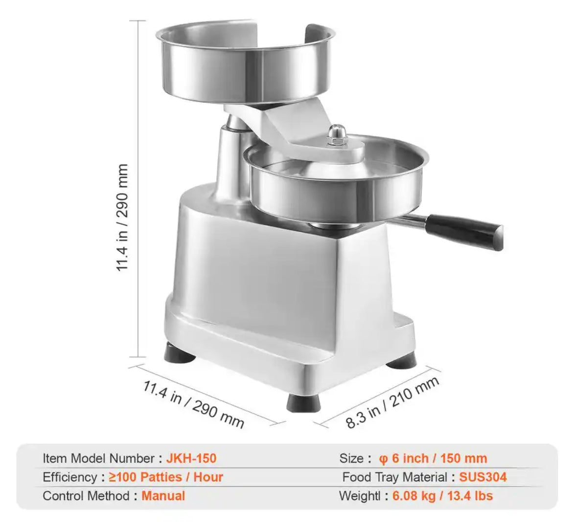Commercial burger patty maker