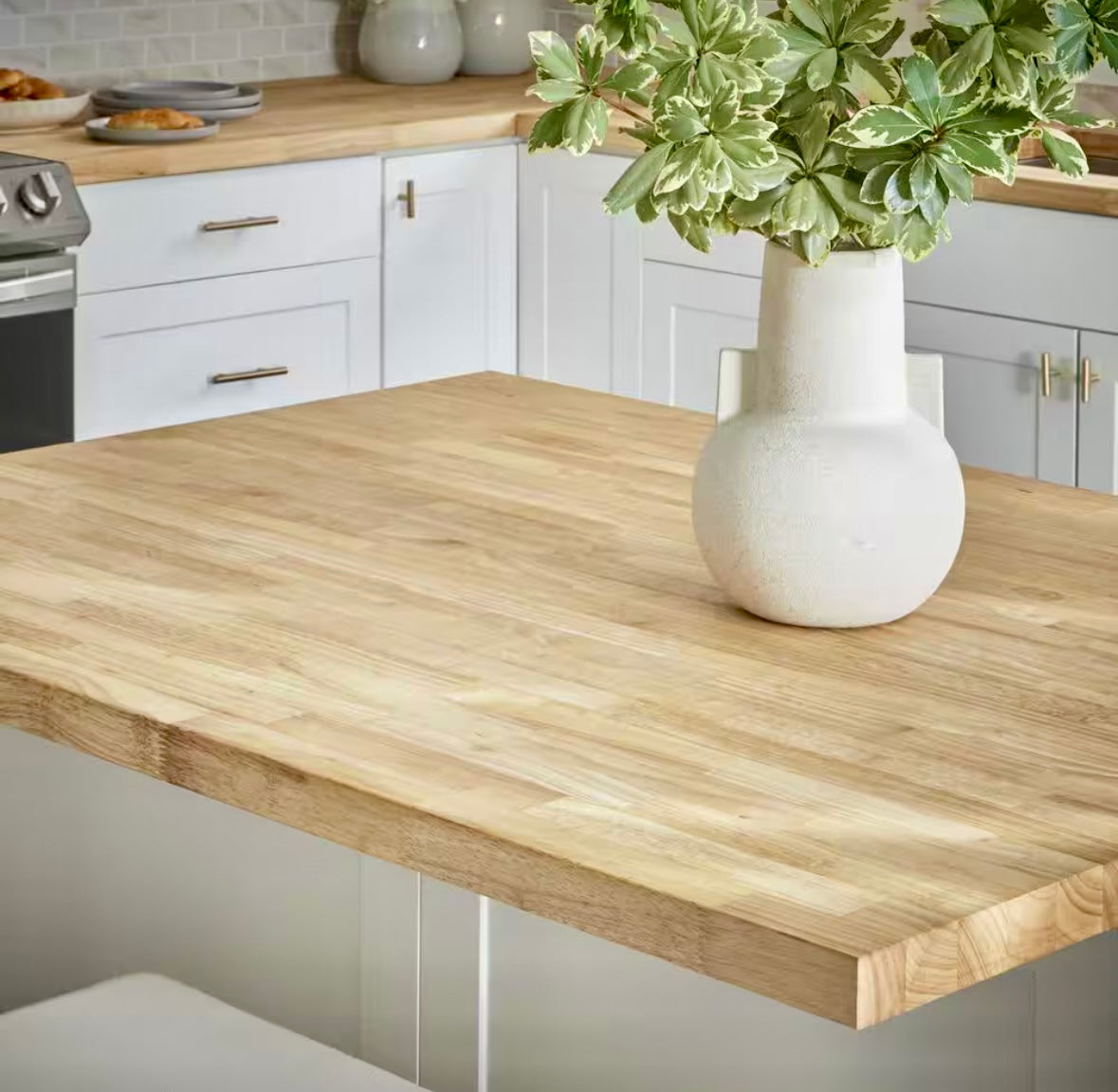 4ft x 25 in unfinished hevea butcher block