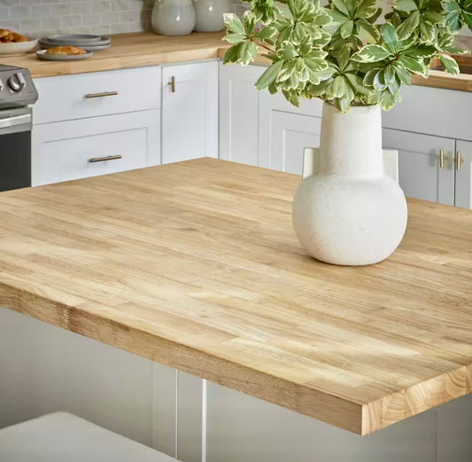 4ft x 25 in unfinished hevea butcher block