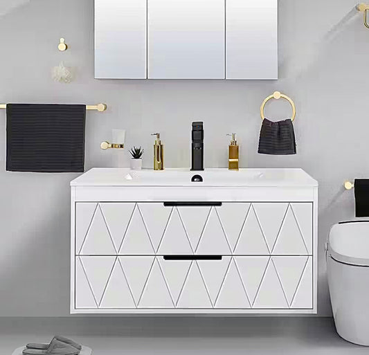 36" white floating vanity