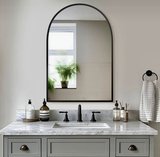24" x 36" Arched Black mirror