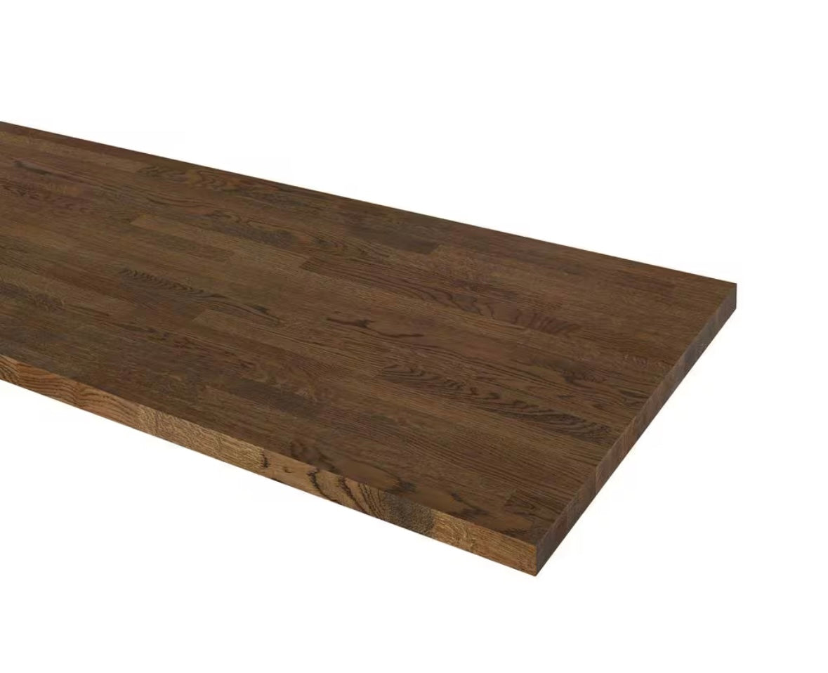4'x 25" engineered finished dark wood oak butcher block