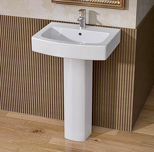 22"x17" rectangular pedestal sink