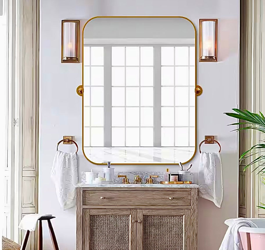 24"x36" Gold pivot mirror