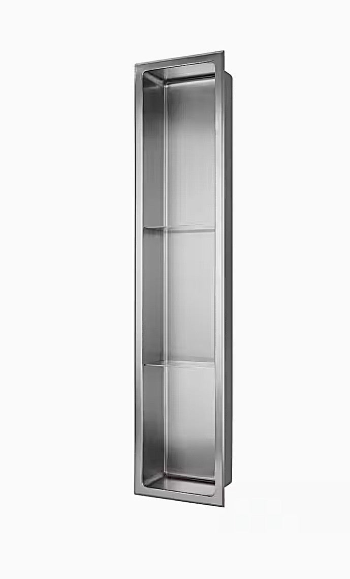 Triple shelf shower niche