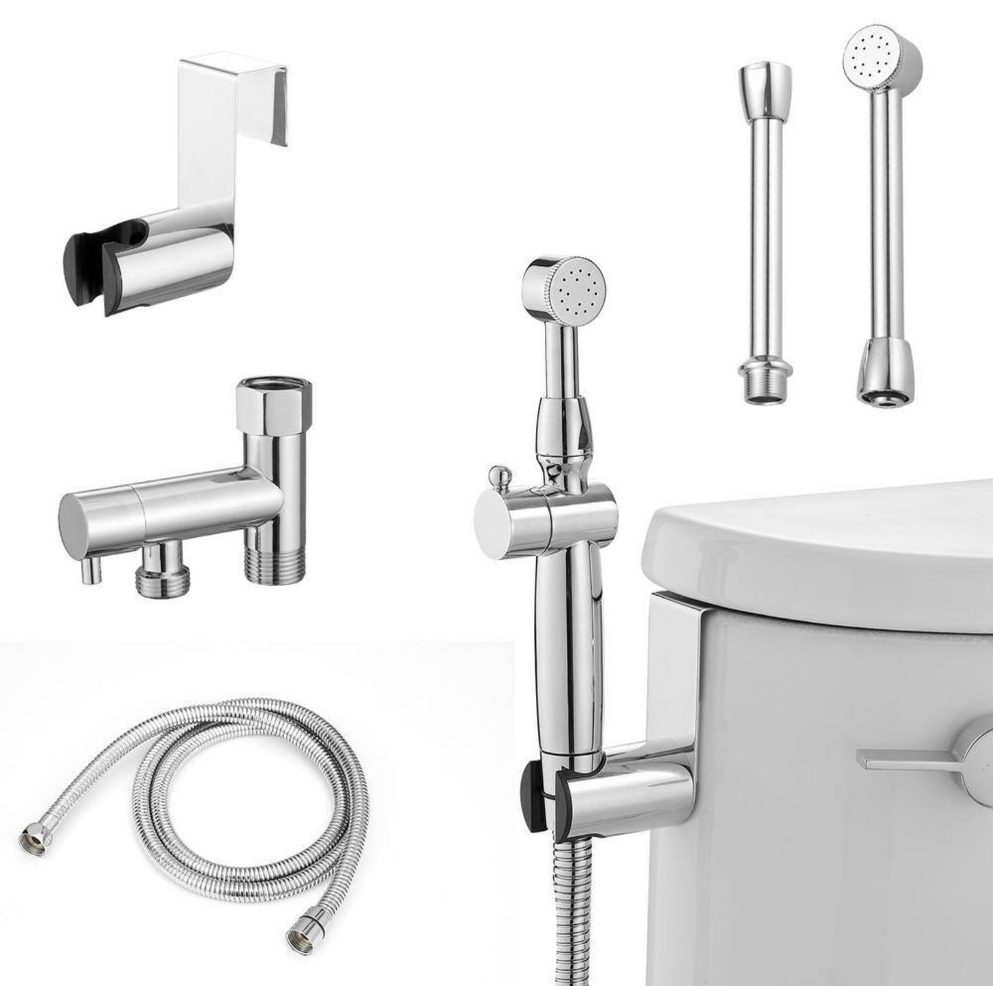 Non electric bidet sprayer in chrome